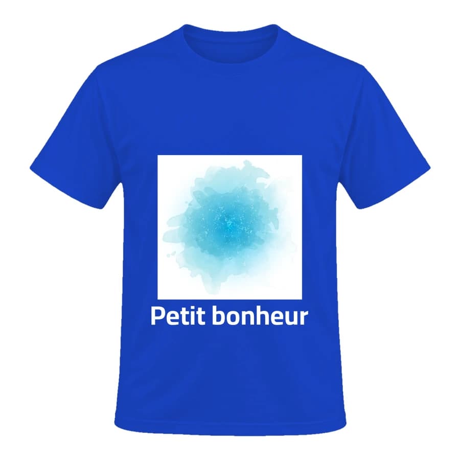 T-shirt — Nuage aquarelle — الأمام — أزرق