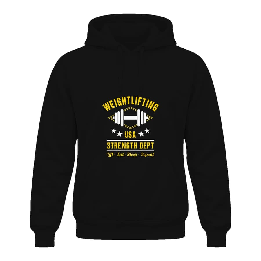 Hoodie — Fitness · Mental de champion — الأمام — أسود