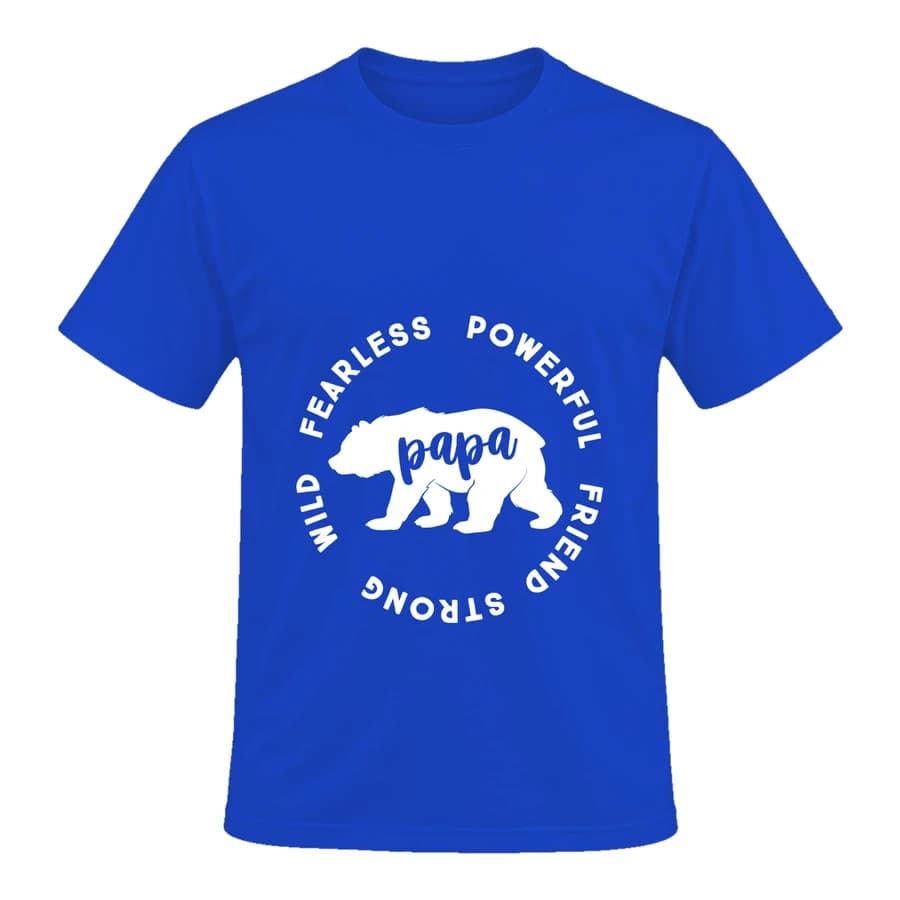 T-shirt — Papa Bear — الأمام — أزرق
